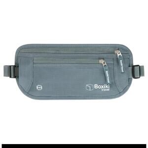 Money Belt for Travel RFID Blocking Hidden Pouch Passport Holder Secure Gray